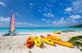 Beautiful tropical beach at exotic island Royalty Free Stock Photo