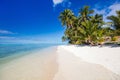 Beautiful tropical beach at exotic island in South Pacific Royalty Free Stock Photo