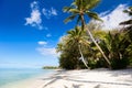 Beautiful tropical beach at exotic island in South Pacific Royalty Free Stock Photo