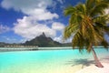 Beautiful tropical beach with Mount Otemanu in the background, Bora Bora, French Polynesia Royalty Free Stock Photo