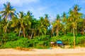 Beautiful tropical beach with palms in Koh Lanta Island, Thailand Royalty Free Stock Photo