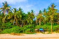 Beautiful tropical beach with palms in Koh Lanta Island, Thailand