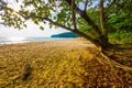 Beautiful tropical beach with palms in Koh Lanta Island, Thailand Royalty Free Stock Photo