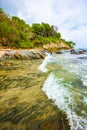 Beautiful tropical beach with palms in Koh Lanta Island, Thailand Royalty Free Stock Photo