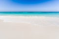 Beautiful tropical beach, white sand and blue sky background. Royalty Free Stock Photo