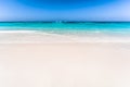 Beautiful tropical beach, white sand and blue sky background wit Royalty Free Stock Photo