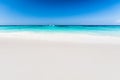 Beautiful tropical beach, white sand and blue sky background wit Royalty Free Stock Photo