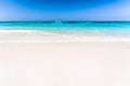 Beautiful tropical beach, white sand and blue sky background wit Royalty Free Stock Photo