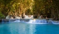 Beautiful tropical blue stream waterfall Royalty Free Stock Photo