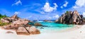 Beautiful tropical exotic beache Anse Cocos, La Digue island, Se