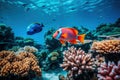 Beautiful tropical fish, coral reef.wallpaper Royalty Free Stock Photo