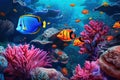 Beautiful tropical fish, coral reef.wallpaper Royalty Free Stock Photo