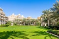 Beautiful tropical garden in luxury hotel in The Palm Jumeirah Royalty Free Stock Photo