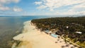Aerial view beautiful beach on a tropical island. Philippines,Siargao. Royalty Free Stock Photo