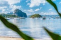 Beautiful tropical landscape. El-Nido, Philippines. Banca boats resting on tranquil early morning at Corong Corong