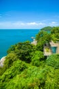 Tropical landscape of the green coast of Koh Samui Royalty Free Stock Photo