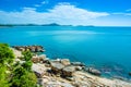 Tropical landscape of the green coast of Koh Samui island Royalty Free Stock Photo