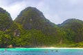 Beautiful tropical limestone islands on Koh Phi Phi Don Thailand Royalty Free Stock Photo