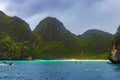 Beautiful tropical limestone islands on Koh Phi Phi Don Thailand Royalty Free Stock Photo