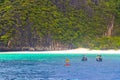 Beautiful tropical limestone islands on Koh Phi Phi Don Thailand Royalty Free Stock Photo