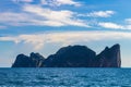 Beautiful tropical limestone islands on Koh Phi Phi Leh Thailand Royalty Free Stock Photo