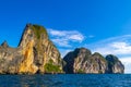 Beautiful tropical limestone islands on Koh Phi Phi Leh Thailand Royalty Free Stock Photo