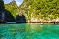 Beautiful tropical limestone islands on Koh Phi Phi Leh Thailand Royalty Free Stock Photo