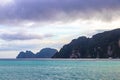 Beautiful tropical limestone islands on Koh Phi Phi Don Thailand Royalty Free Stock Photo