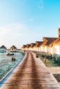 Beautiful tropical Maldives resort hotel and island with beach and sea Royalty Free Stock Photo