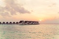 Beautiful tropical Maldives resort hotel and island with beach and sea Royalty Free Stock Photo