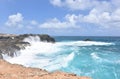 Beautiful Tropical Ocean Waters on Aruba\'s Eastern Shore Royalty Free Stock Photo