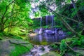 Beautiful tropical rainforest waterfall in deep forest, Phu Kradueng National Park