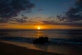 Beautiful tropical sunset at Kaanapali Beach in Maui Hawaii Royalty Free Stock Photo