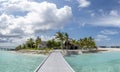 Beautiful tropical vibrant panorama the island in the ocean