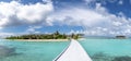 Beautiful tropical vibrant panorama of the island resort Royalty Free Stock Photo