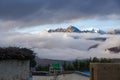 Beautiful Tsarang aka Charang Village desert Landscape in Upper Mustang of Himalayas in Nepal