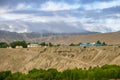 Beautiful Tsarang aka Charang Village desert Landscape in Upper Mustang of Himalayas in Nepal