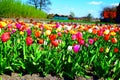 beautiful tulips flower in spring