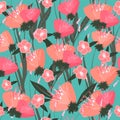 Beautiful Tulips Vector Fashion Background Pattern Seamless