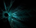 Turquoise fractal rays of a black hole is similar to t