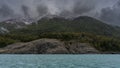 A beautiful turquoise glacial lake. Lago Argentino. Argentina. Royalty Free Stock Photo