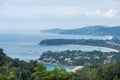 Beautiful turquoise ocean waves with boats Top views. Royalty Free Stock Photo