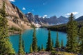 Rocky Mountains - Moraine lake in Banff National Park of Canada Royalty Free Stock Photo