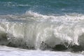 Beautiful turquoise wave in Mediterranean Sea, Greece Royalty Free Stock Photo