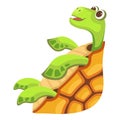 Beautiful turtle icon, cartoon style