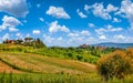 Beautiful tuscan landscape with historic San Gimignano, Certaldo, Tuscany, Italy Royalty Free Stock Photo