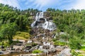 The beautiful Tvindefossen Waterfall, Voss, Norway