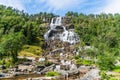 The beautiful Tvindefossen Waterfall, Voss, Norway