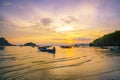 Beautiful twilight at Koh Teab , crab conservation bank, Chumphon, Thailand