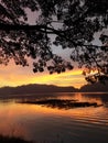 beautiful twilight in the sky of the Lake Ngebel